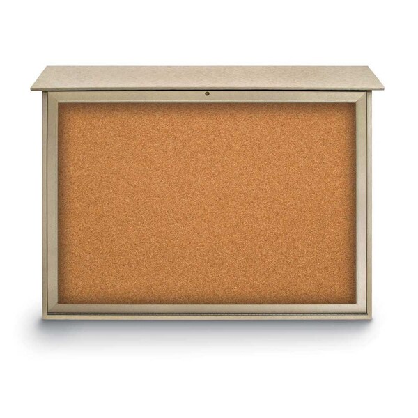 Indoor Enclosed Combo Board, 42"x32", Satin Frame/Black & Pearl